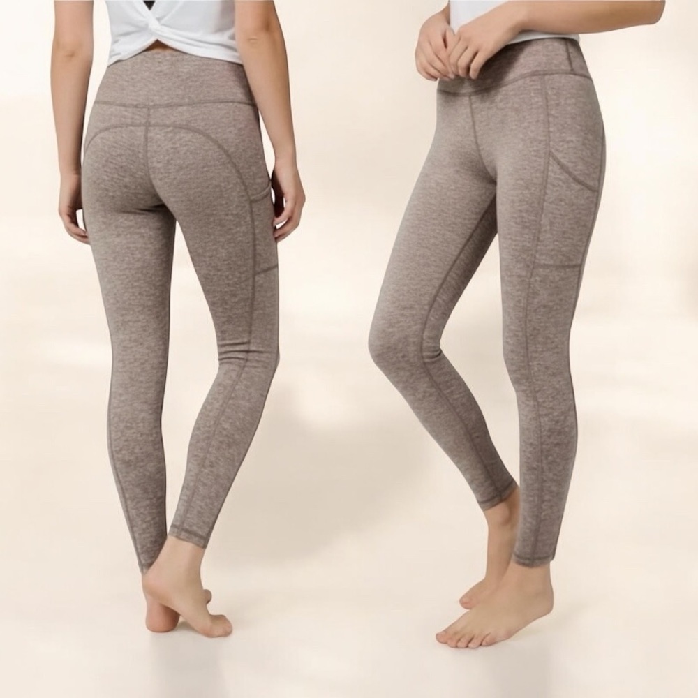 Offline by Aerie Hugger Legging High Waisted Side Pockets Tan Size Medium